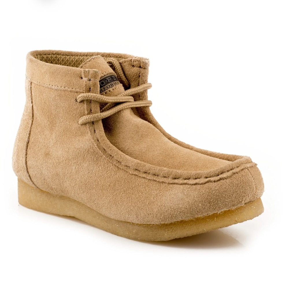 Roper Kids Unisex Gum Sticker Sand Suede Ankle Boots